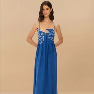 FARM Rio blue fish maxi dress